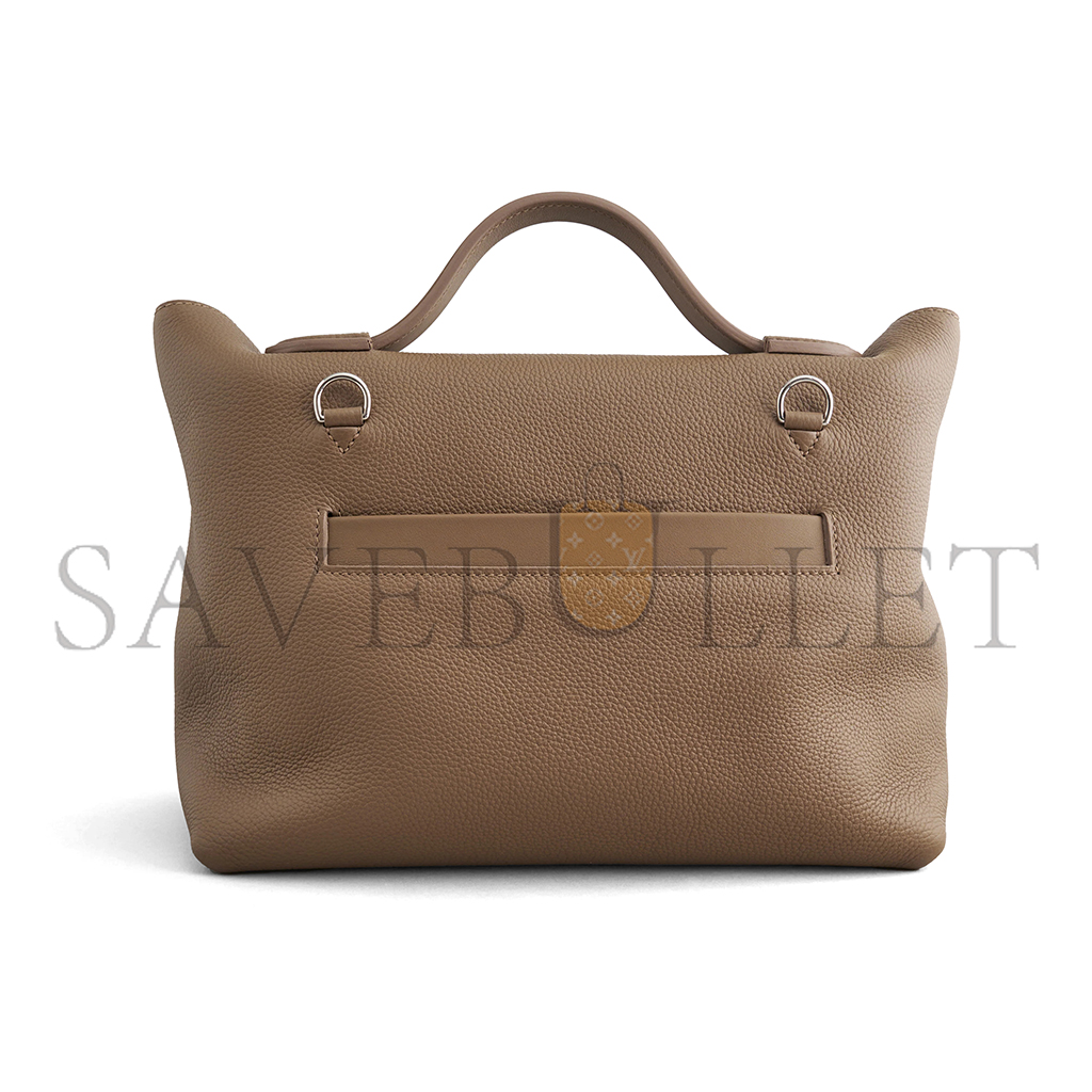 HERMÈS 24/24 29 CLEMENCE BEIGE DE WEIMAR PALLADIUM HARDWARE H075241CPAT (29*24*15cm)